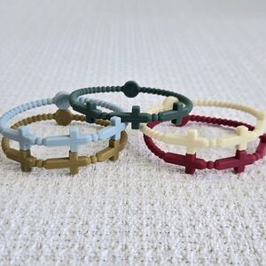 Cross Silicone Bracelet Set by Plunder - Set of 5 - NWOT